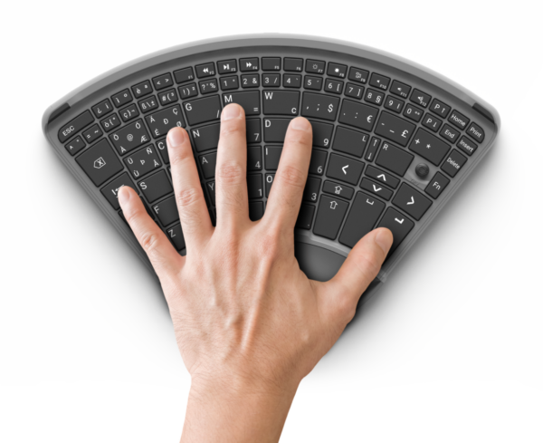 TiPY Keyboard Black one hand typing